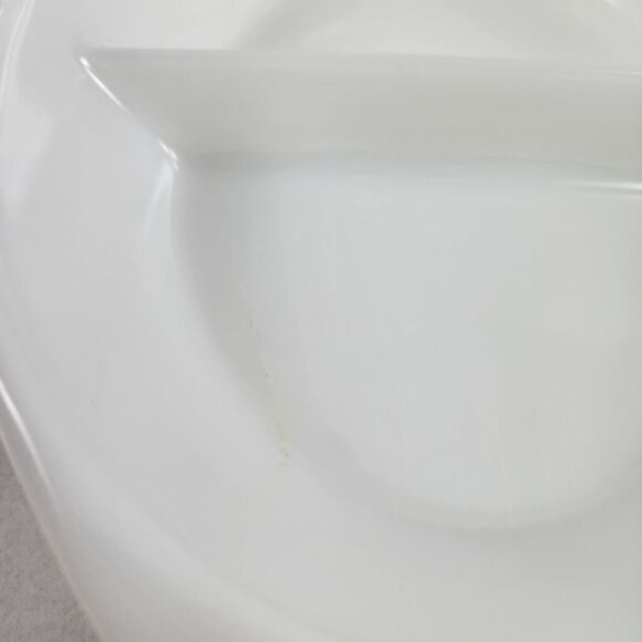 Rare Glasbake Vintage Snowflake separated milk glass Dish White - Picture 11 of 12
